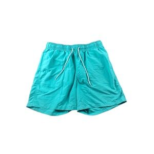 Goodfellow Co Swim Trunks Men L Blue Solid Elastic Waist Lined Beachwear Summer